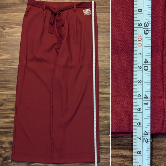 Women's Modcloth Savannah wide leg trousers, size 14, raspberry red - Picture 11 of 15